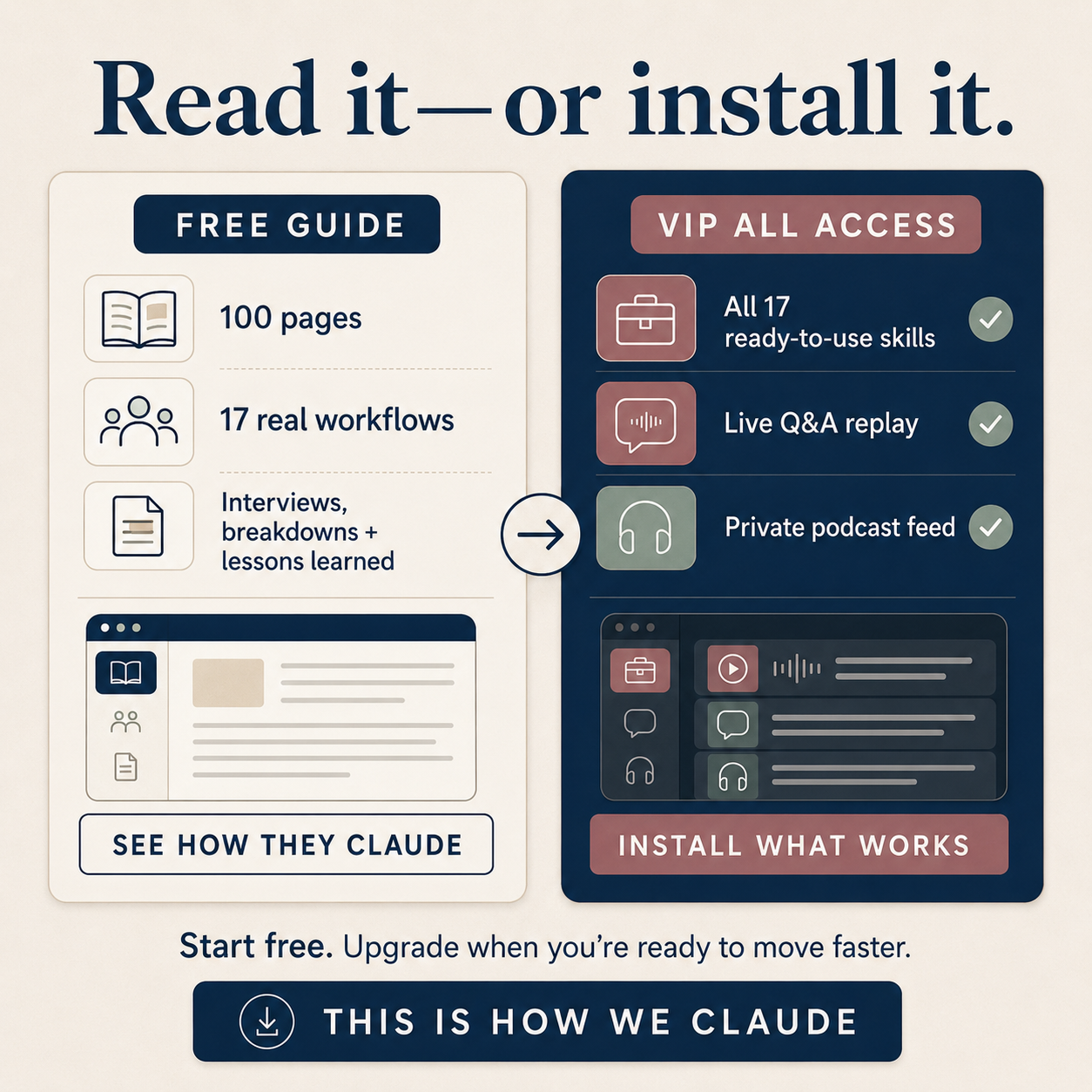 Free guide vs VIP Pass comparison